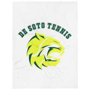 De Soto Wildcats Tennis White Throw Blanket